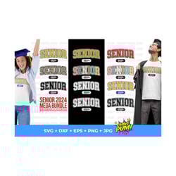 senior 2024 bundle svg, senior 2024 png, senior varsity bundle 2024, senior shirts 2024 svg, distressed, graduation 2024