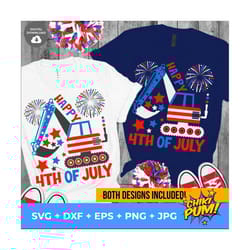 happy 4th of july svg, excavator svg, patriotic svg, kids 4th july shirt 4th of july boy svg