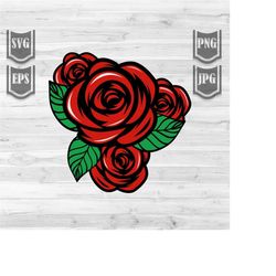 Red Rose svg | Roses Clipart | Rosebud Cutfile | Flower Shop Monogram | Garden Wedding Stencil | Florist Mom Shirt png |