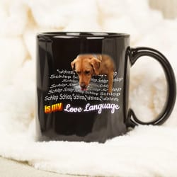 schlop is my love language dog drinking water mug, gift mug
