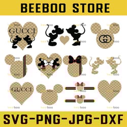 bundle 15 files gucci fashion svg, gucci logo svg, mickey gucci style svg bundle, brand logo svg, fashion brand svg,