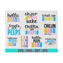 peeps svg bundle, chillin with my peeps svg, easter svg for cricut, easter peeps svg, easter bunny svg, easter sign svg,
