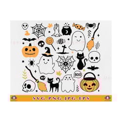 halloween little things doodles svg, cute halloween theme shirt svg, funny halloween doodle, boo, spooky, ghost, files f