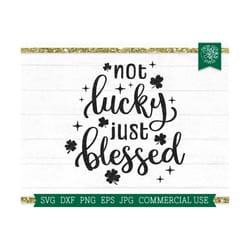 not lucky just blessed svg, st patricks day svg, shamrock svg, lucky svg, st patricks shirt, irish svg, funny st patrick