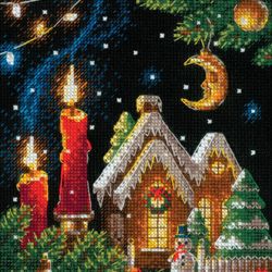 cross stitch kit - gingerbread fairy tale - embroidery kit - needlework kit - diy kit