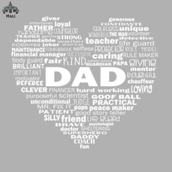 dad heart word cloud white sublimation png download