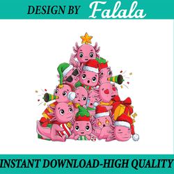 Kawaii Axolotl Christmas Tree Pajama PNG, Axolotl Tree Xmas Png, Christmas Tree Cute Axolotl Gift Png Sublimation Design