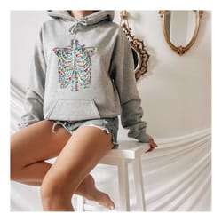 when you're dead inside but it's christmas sarcastic holiday hoodie, funny ugly christmas skeleton clothing, dead christ