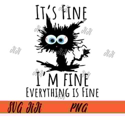 its fine im fine everything is fine png, cat hallowen png