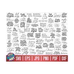 73 classic and simple christmas sayings svg bundle / cricut / silhouette studio / cut file / clipart / printable | vecto