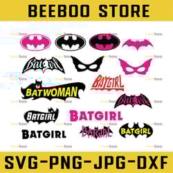batgirl logo svg, batgirl logo printable, batgirl png, pink batman logo, digital download