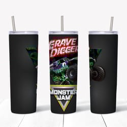 grave digger monster truck tumbler png - tumbler wrap - straight design 20oz/30oz skinny tumbler png - instant download
