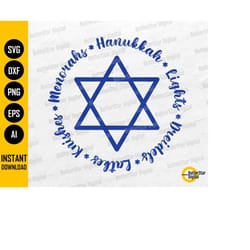 hanukkah svg | chanukah star of david | lights dreidels latkes kanishes menorahs | cricut silhouette | clipart vector di