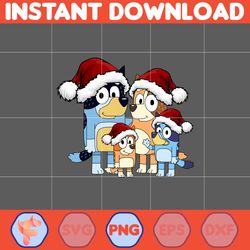 Bluey Christmas Png, Bluey Family Christmas Png, Christmas Magical Sublimation, Blue Dog Christmas Tree,Instant Download