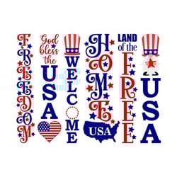 porch sign svg bundle, welcome svg, 4th of july porch sign svg, digital download, cut file, sublimation, clip art (6 svg