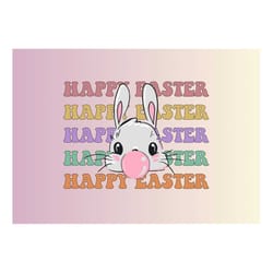 cute bunny rabbit bubblegum png, happy easter stacked cute bunny rabbit printable, easter png, easter bunny png, retro e