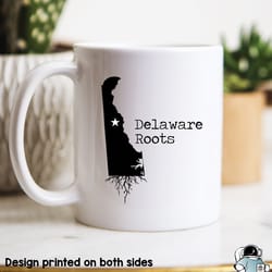 delaware roots coffee mug, state map de gift
