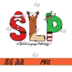 slp speech language pathologist png, christmas slp santa reindeer png