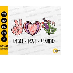 peace love spring png | easter png | cute heart flowers sign decor | cricut silhouette cut | printable clipart vector di