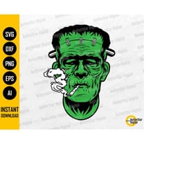 frankenstein smoking weed svg | cannabis svg | smoke marijuana joint | cricut cutting files silhouette clipart vector di