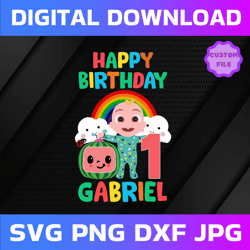 cocomelon personalized name and ages birthday boy svg, coco melon svg, cocomelon svg for cricut, cocomelon birthday svg