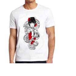 japanese girl with snake and roses manga anime lady meme gift funny tee style unisex gamer cult movie music t shirt 1062