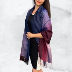ombre hand dyed silk wool blend scarf