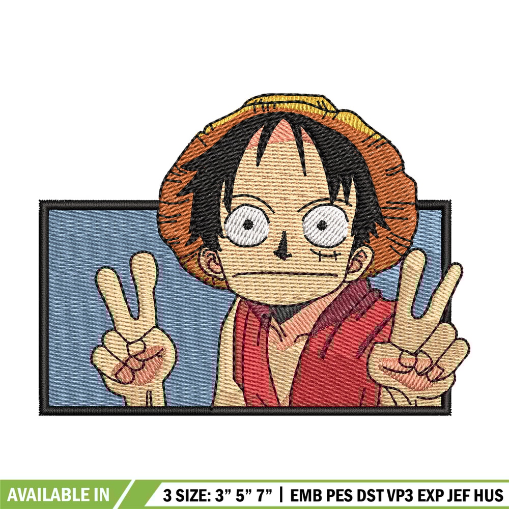 Luffy funny embroidery design, One piece embroidery, Anime design, Embroidery shirt, Embroidery file, Digital download.jpg