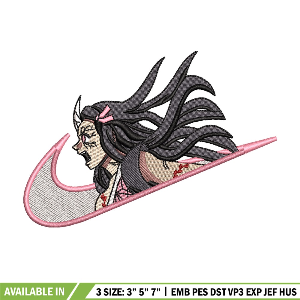 Nezuko nike embroidery design, Demon slayer embroidery, Nike design, Embroidery shirt, Embroidery file, Digital download.jpg