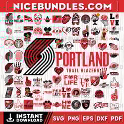 78 files portland trail blazers team bundles svg, portland trail blazers svg, nba teams svg, nba svg, instant download