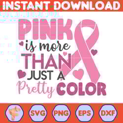 breast cancer svg, pink is more than just a pretty color svg, cancer awareness, instant download, ribbon svg
