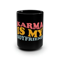 karma is my boyfriend, ceramic mug, taylor swiftie merch