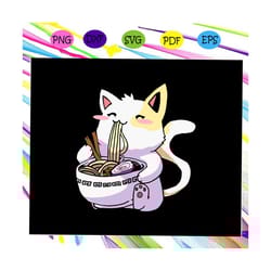 cat eating ramen shirt svg,noodles maneki neko,ramen japanese noodles,japanese cat,ramen noodles,trending svg for silhou