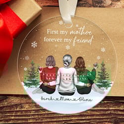 personalized mom and daughter ornament, custom christmas gifts for mom from daughter, mom christmas ornament