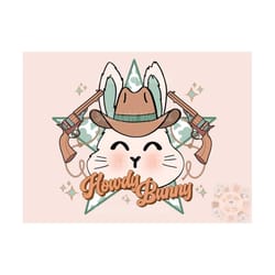 howdy bunny png-easter sublimation digital design download-western easter png, country bunny png, funny easter png, boy