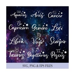 zodiac signs, svg, eps, png, bundle, astrology, zodiac sign clipart bundle, astrology signs svg bundle, zodiac sign for cricut