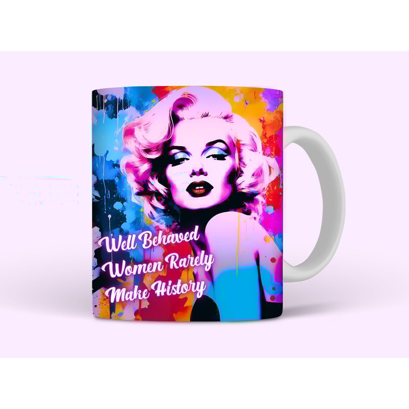 Marilyn Monroe Mug Wrap, 11oz and 15oz Mug Sublimation Design, Graffiti Style Inspirational Pop Art Cool Mug PNG, Instant Digital Download - 1.jpg