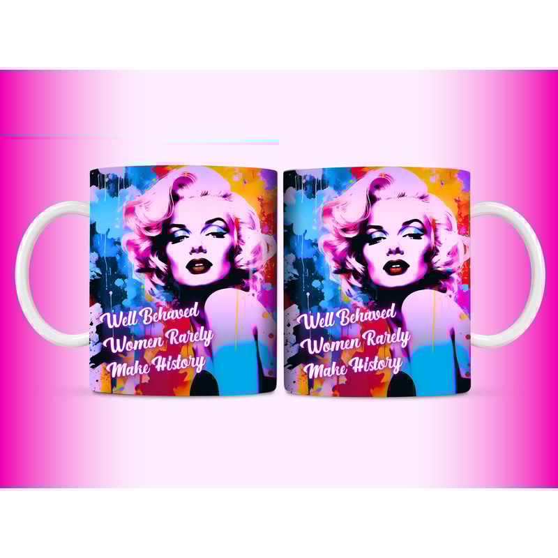 Marilyn Monroe Mug Wrap, 11oz and 15oz Mug Sublimation Design, Graffiti Style Inspirational Pop Art Cool Mug PNG, Instant Digital Download - 3.jpg