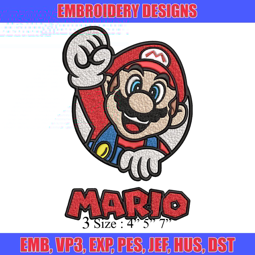 Mario Embroidery design, The Super Mario Bros Embroidery, Embroidery File, logo design, logo shirt, Digital download..jpg