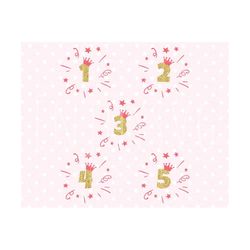 birthday svg bundle birthday baby svg birthday girl svg files monthly baby svg silhouette cricut cameo number bundle svg princess svg crown