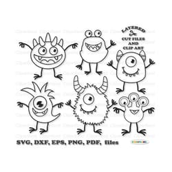 instant download. stick figure monsters svg cut files and clip art. csfm_1. personal and commercial use.