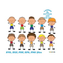 instant download. stick figure boy svg cut files. csfb_3. personal and commercial use.