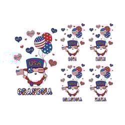 personalized 4th of july gnome grandma png, 4th of july png, custom grandma png with kids name, independence day gnome p