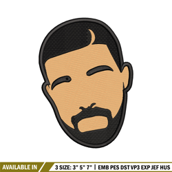 drake face embroidery design, drake embroidery, embroidery file, embroidery shirt, emb design,digital download