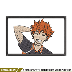 hinata box embroidery design, haikyuu embroidery, embroidery shirt, embroidery file, anime design, digital download