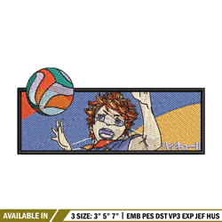 hinata frame embroidery design, haikyuu embroidery, embroidery shirt, embroidery file, anime design, digital download