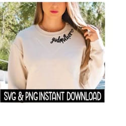 godmother neckline svg file, neckline png, mother's day svg, curved mama svg instant download, cricut cut file, silhouette cut file download