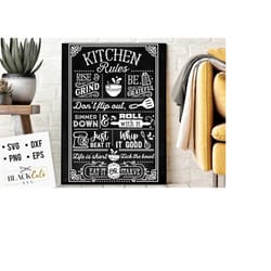 kitchen rules svg, kitchen vintage poster svg, kitchen svg, funny kitchen svg, cooking funny svg, pot holder svg, kitchen sign svg