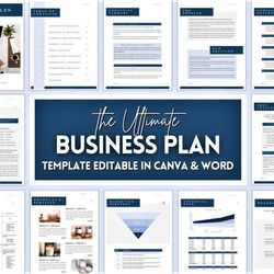 canva business plan template for small businesses, business planner proposal, start-up workbook