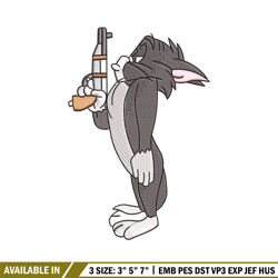 tom gun embroidery design, tom and jerry embroidery, emb design, embroidery shirt, embroidery file, digital download